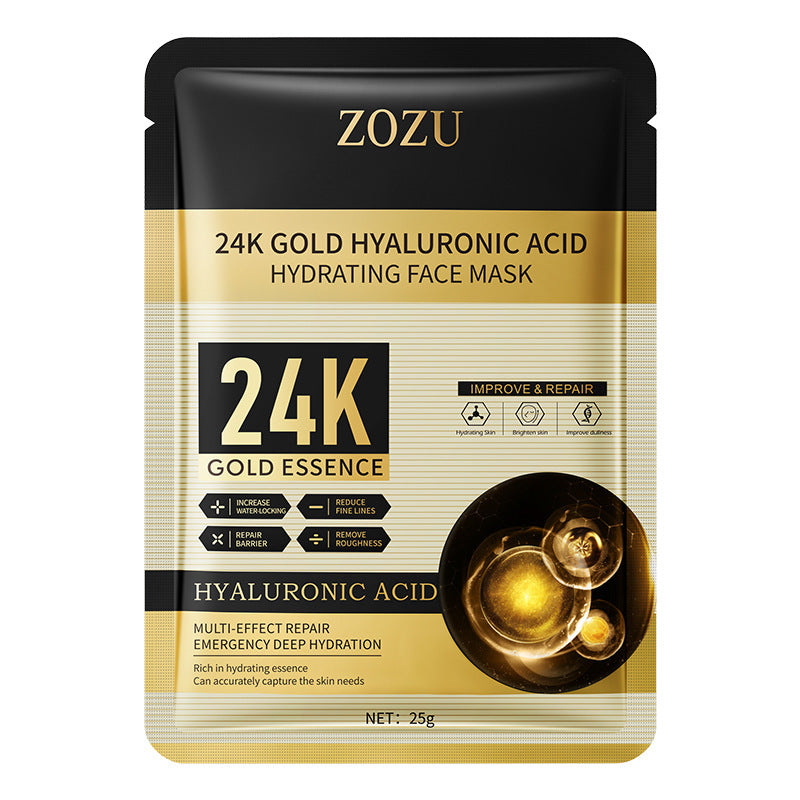 24k Gold Mask25g ZOZU Hyaluronic Acid Hydrating Moisturizing Tablets Cross-Border Wholesale