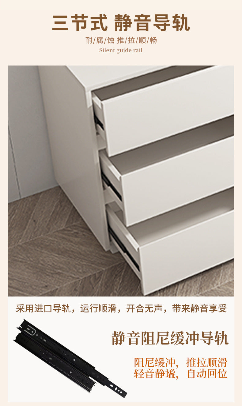 Custom Light Luxury Dressing Table Bedroom Small Apartment Modern Simple Skin Feel Gray Makeup Table Integrated Cabinet Makeup Desk Minimalist