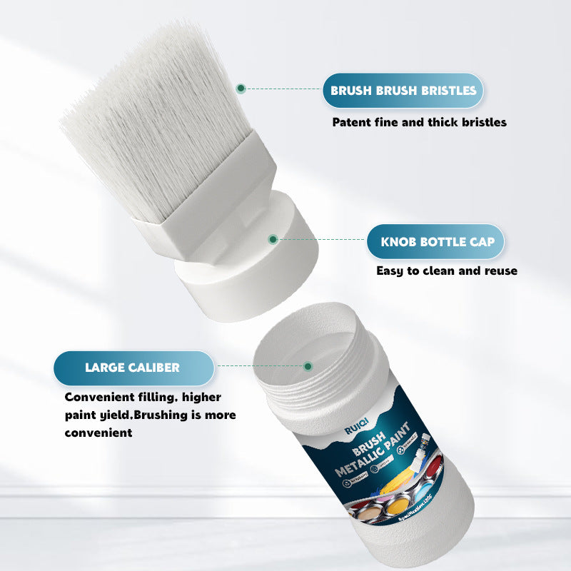 Metal Brush Paint for Entry Doors, Iron Art Railings, Renovation, Color Change, Repair, Metallic Paint, Water-Based Odorless Self-Brush Paint