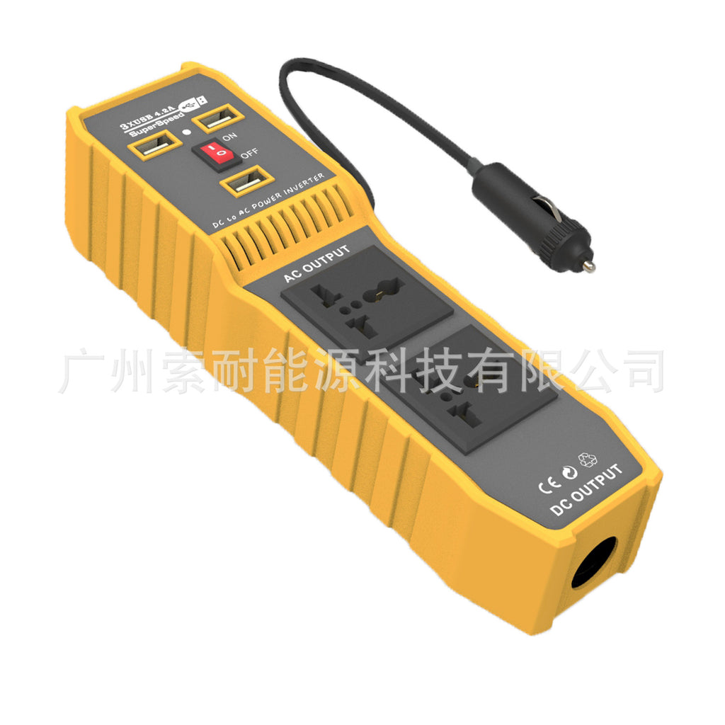 Vehicle Inverter200W 12V Turn110V220V 3 USB 2Socket12V Car Inverter