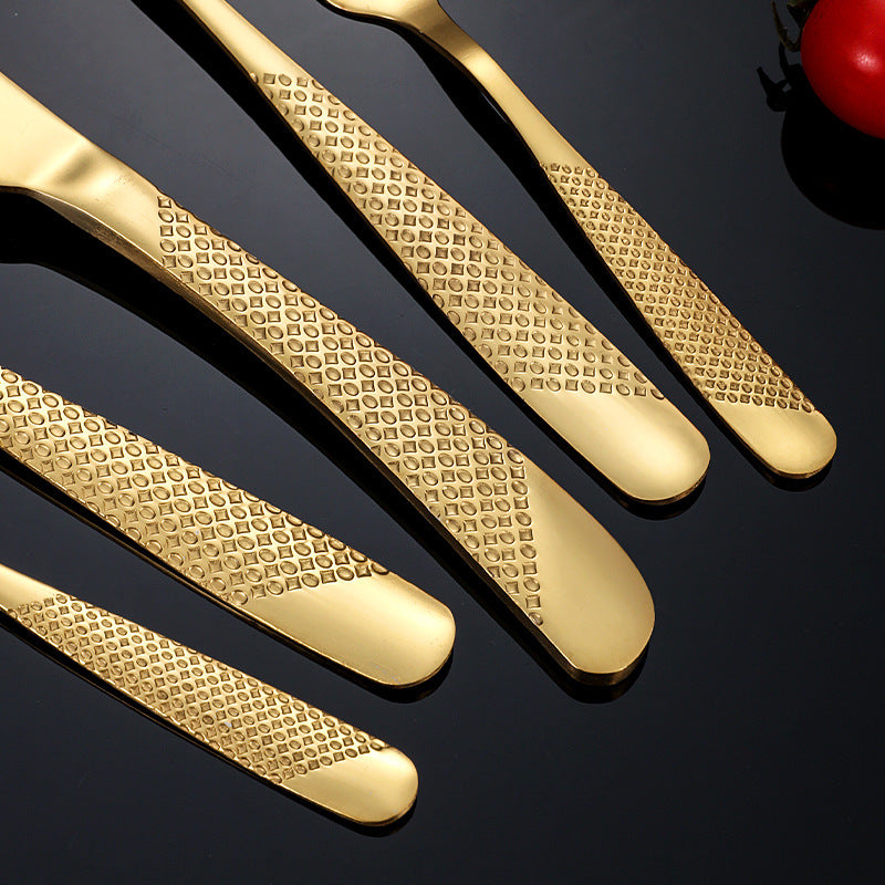 New Hot Selling Stainless Steel Star Diamond Tableware Knife, Fork and Spoon40Set20Set of Steak Knives and Forks