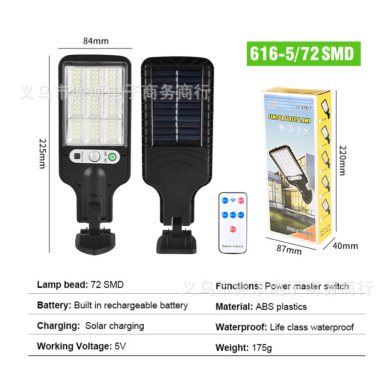 Outdoor Solar Street Light New Human Body Sensing Garden Light with Remote Control LED Wall Lamp Waterproof Garden Light