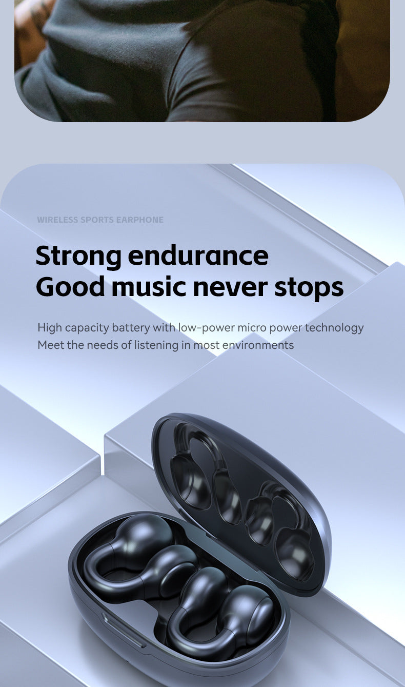 Popular M30Ear Clip Bone Conduction Sports High-End Ultra-Long Battery Life Wireless Bluetooth Earphones Wholesale