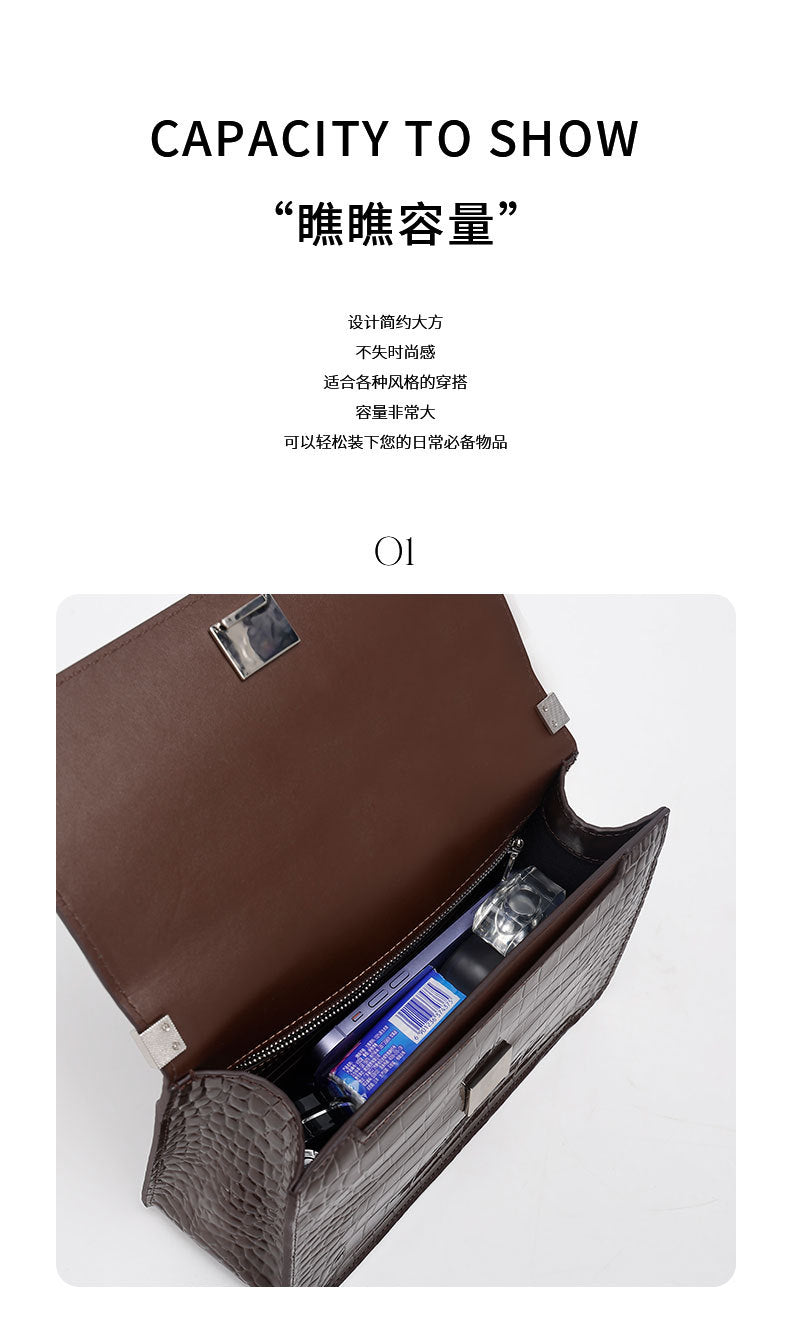 European and American Retro Trend Underarm Women's Bag Crocodile Pattern Single Shoulder Bag Versatile Fashion Crossbody Women's Bag