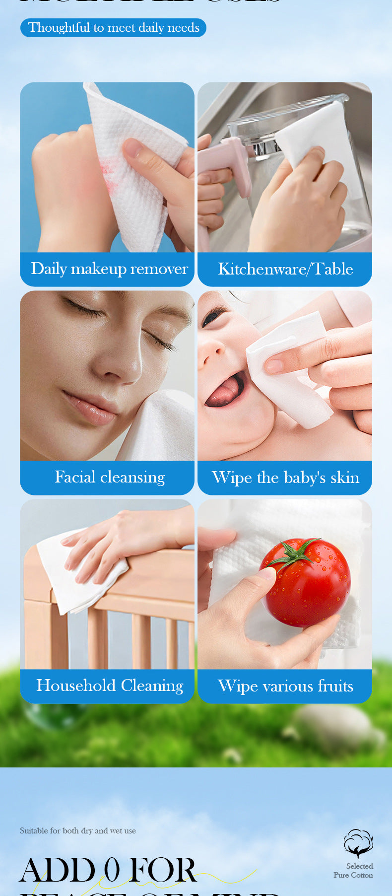 Pure Cotton Skin-Friendly Face Towel50Pumping SADOER Daily Makeup Remover Towels Face Towels Cross-Border Wholesale