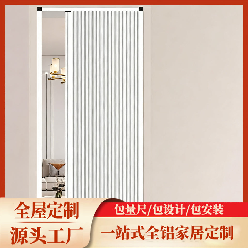 Aluminum Alloy Sliding Invisible Partition Door Curtain for Living Room, Kitchen, Bathroom, Bedroom, Balcony, Custom Made by Manufacturer
