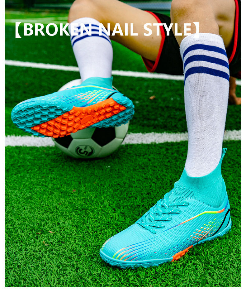 New football shoes for men and women AG Long Spike gold Competition Student Training Shoes Artificial Turf TF Wholesale of Broken Nails