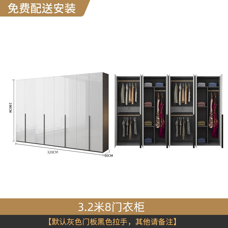 Modern Simple Wardrobe with Swing Doors, Storage Wardrobe with Dressing Table, Shelves, Side Cabinet, Bedroom Wardrobe, Entryway Installation