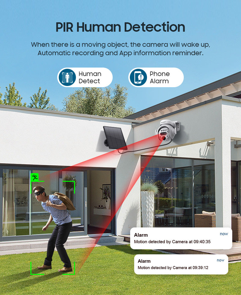 4G Solar Camera Camera6MP High Definition Full Color Camera122x Zoom Outdoor Surveillance Dome Camera