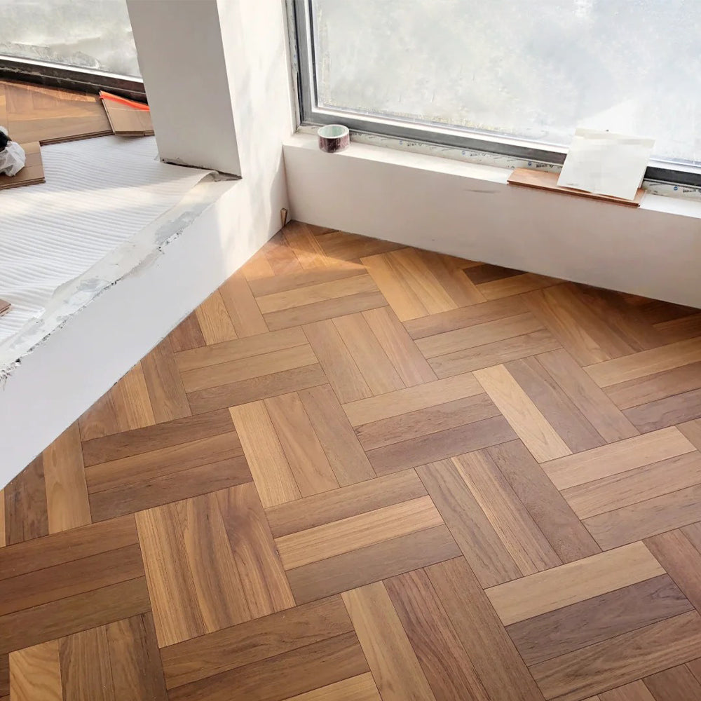 18mm Eco-Friendly Solid Teak Wood Flooring for Kitchen A/AB Grade Hardwood Natural Grain Long-Lasting Beauty Sustainably Sourced