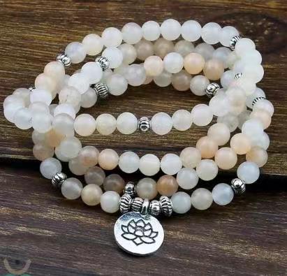 European and American Fashion New White Turquoise Tiger Eye Bracelet8mm Buddha Beads Lotus Pendant Bracelet Necklace Factory Direct Sale