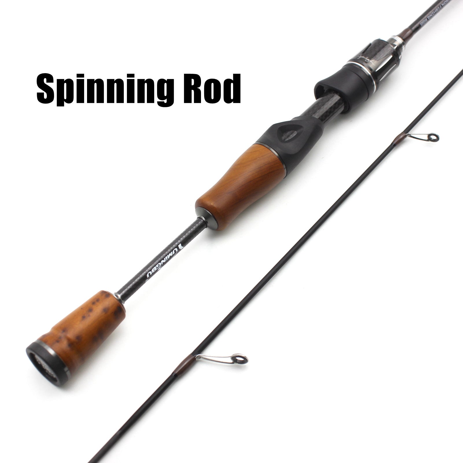 1.39Carbon Fiber UL High-end Lure Fishing Rod with Solid Wood Handle for Bass and Minnow, Straight Handle Gun Handle Rod