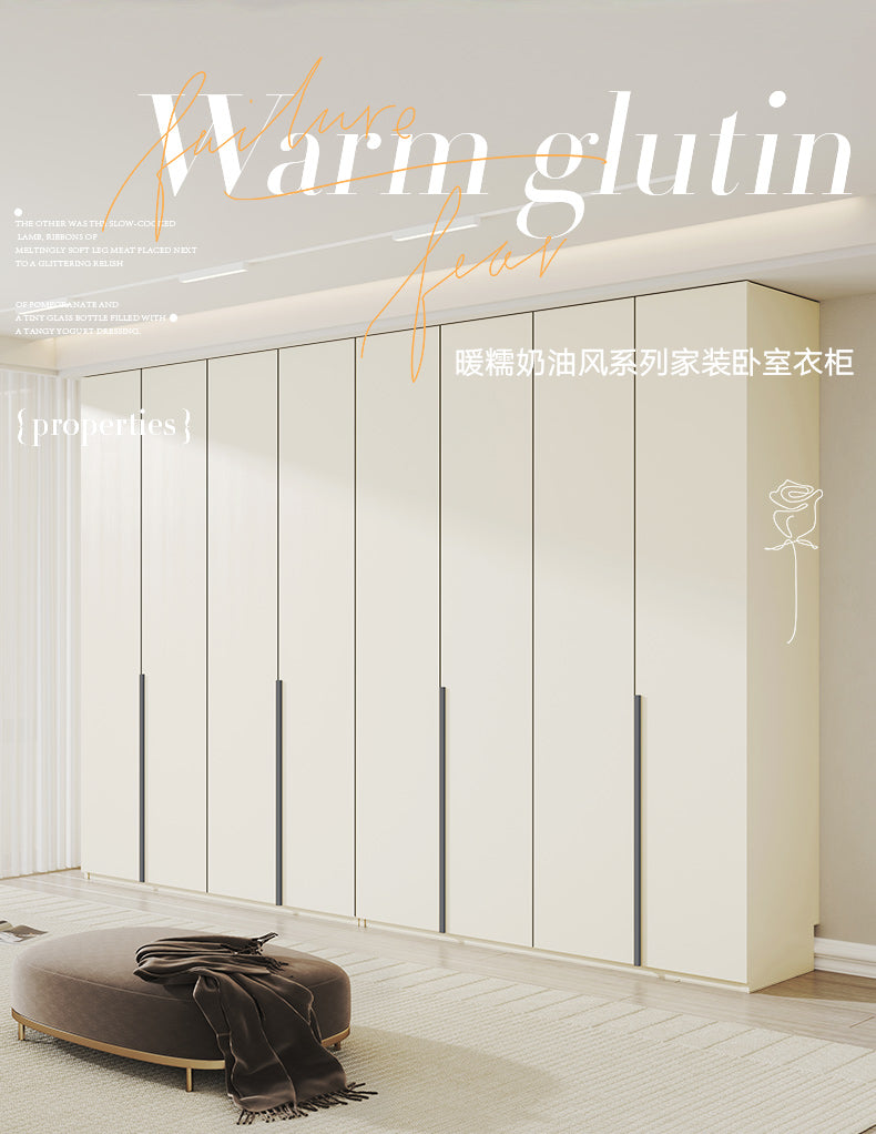 Custom Wardrobe One-Door to Ceiling Combination Home Bedroom Furniture Simple Modern European Pine Board Storage Closet