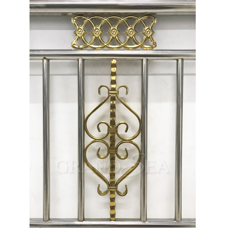 Luxury Design Gold Color Balustrade 304 Stainless Steel Stair Handrail for Sale