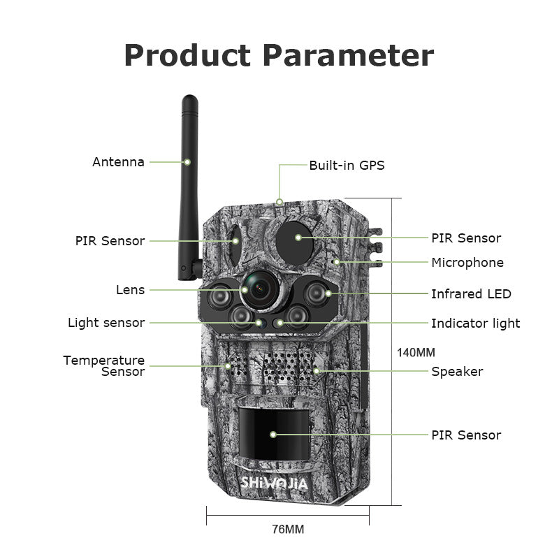 Camouflage Outdoor Forest Solar4G Camera GPS Positioning Outdoor Detection Night Vision Animal Detection Camera