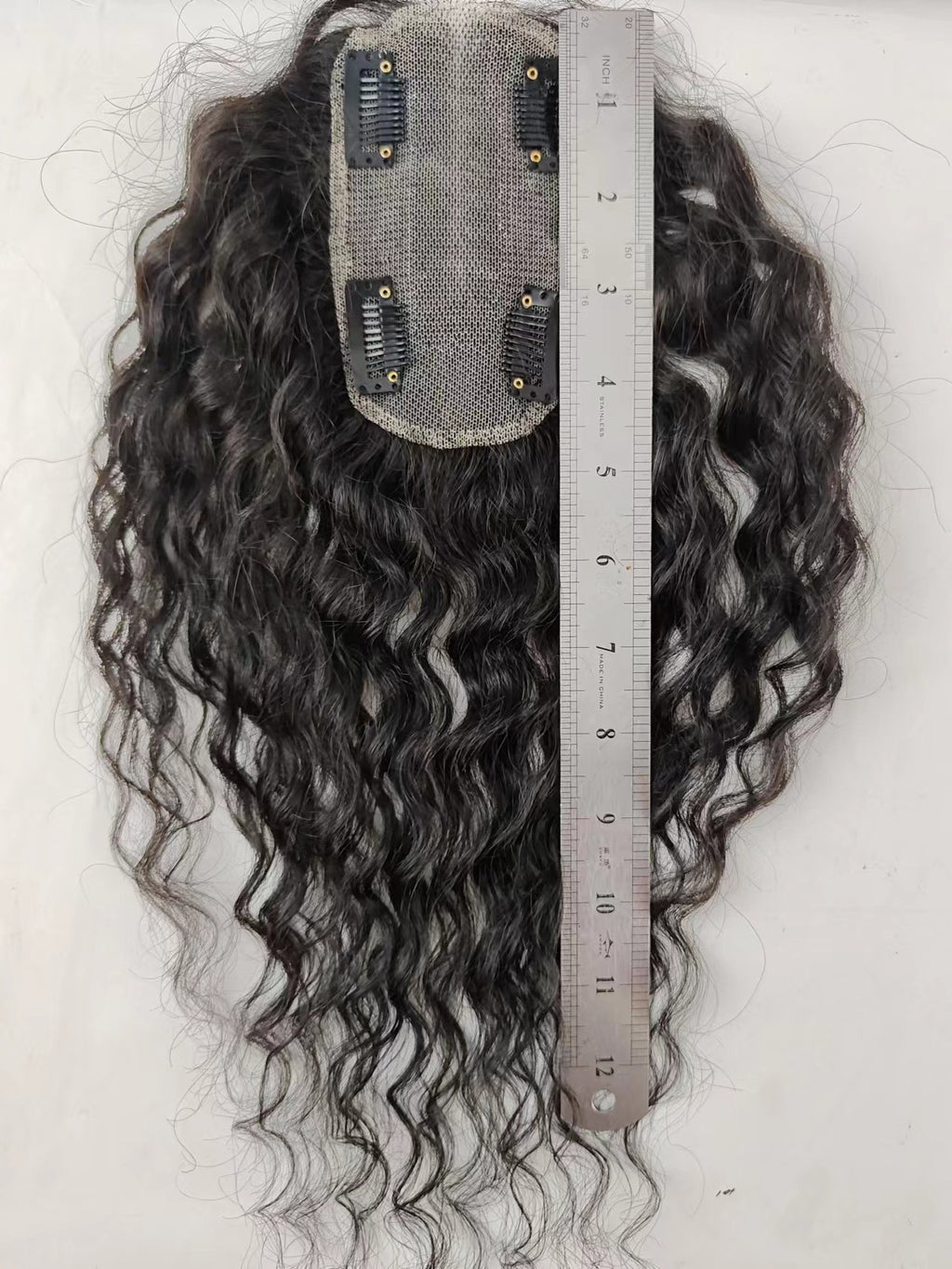 Hair Extensions for Women, Real Hair Swiss Net Full Hand-Woven Curly Hair Top Hairpiece, Increase Hair Volume, Natural and Fluffy, In Stock