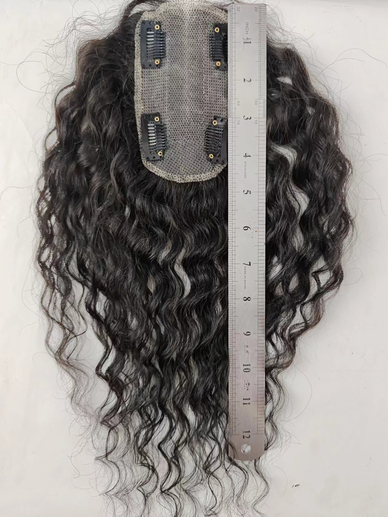 Hair Extensions for Women, Real Hair Swiss Net Full Hand-Woven Curly Hair Top Hairpiece, Increase Hair Volume, Natural and Fluffy, In Stock