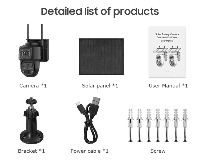 600Megapixel HD Dual Screen Solar Surveillance 4G/WIFI Outdoor Camera Monitoring Special Wholesale