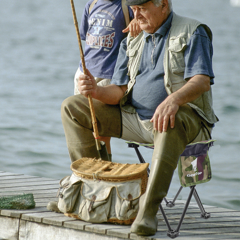 Compact Portable Outdoor Folding Chair for Sketching and Fishing, Thickened Steel Tube Camping Fishing Chair, Foldable