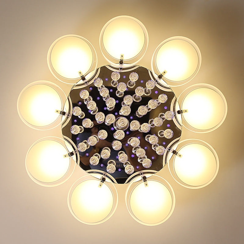 Living Room Lamp Crystal Lamp LED Ceiling Lamp Round Bedroom Lamp Simple Modern Elegant Home Dining Room Balcony Lighting