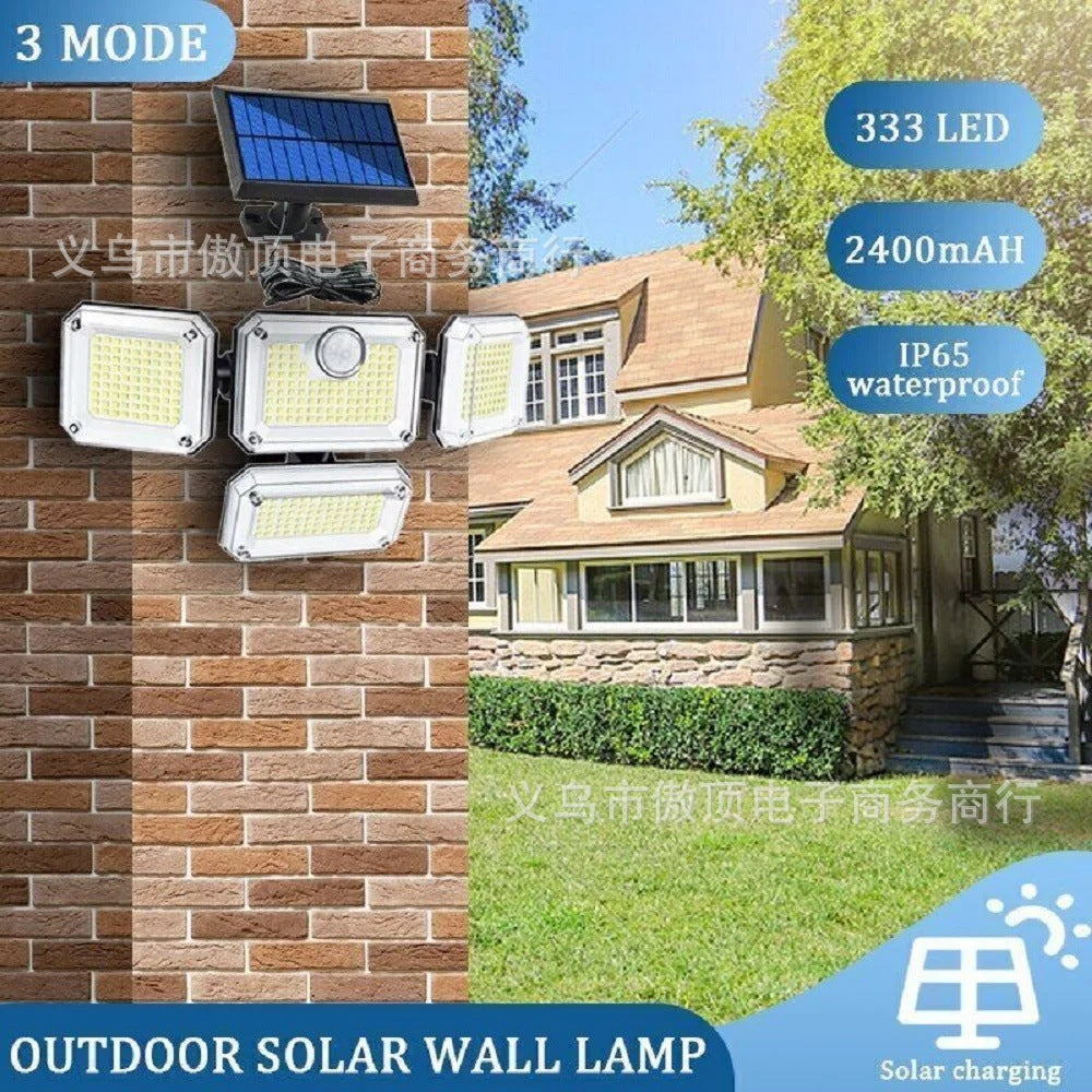 New outdoor solar street light wall light333LED Light Strip Remote Control Garden Waterproof Human Body Sensor Light