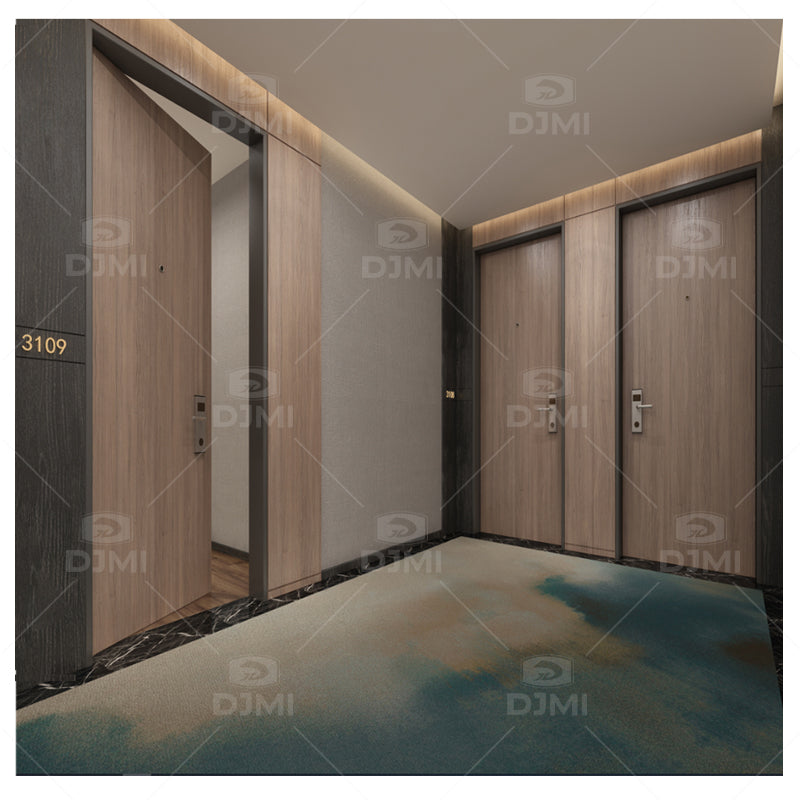 Soundproof Custom Modern Wood Flush Panel Interior Bedroom Hotel Wooden Doors