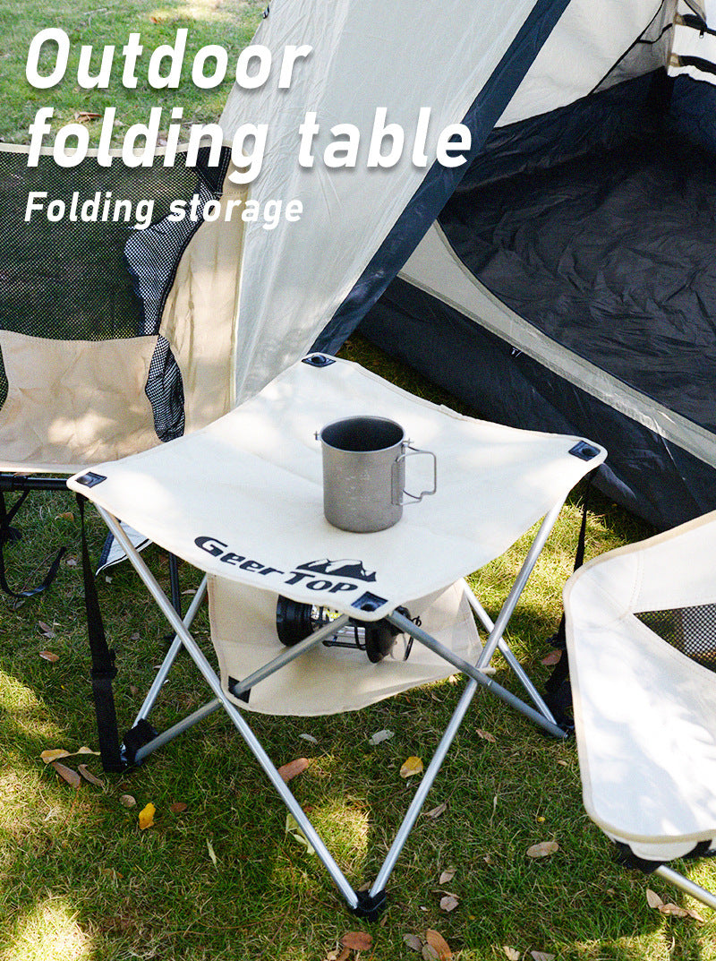 Camping Fabric Folding Table Camping Barbecue Stall Portable Mini Table Multifunctional Outdoor Picnic Table Outdoor Leisure