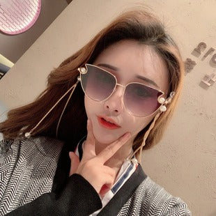 New Women's Sunglasses Fashion Chain Personality Round Frame Korean Style Sunglasses Wholesale Glasses sunglasses