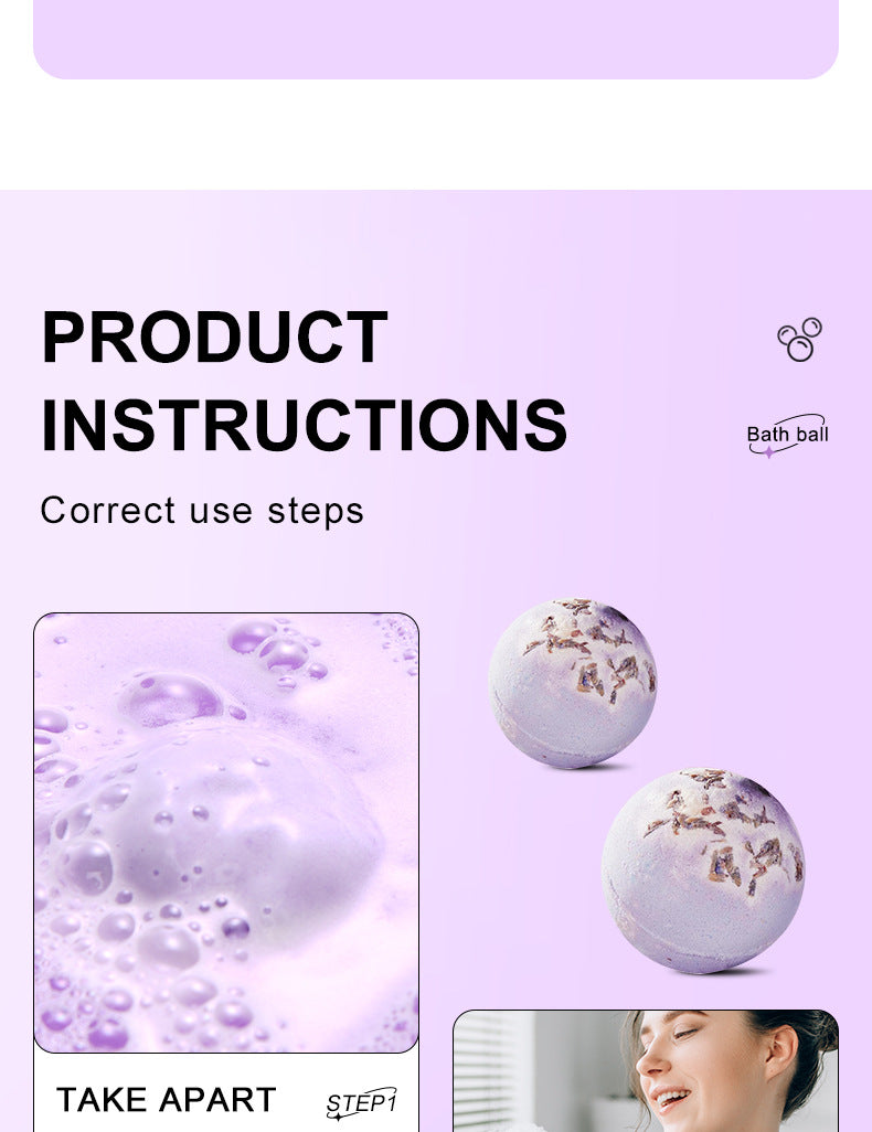 Full English Dried Flower Explosive Bath Salt Ball100gSADOER Clean Fragrance Bath Ball  Wholesale