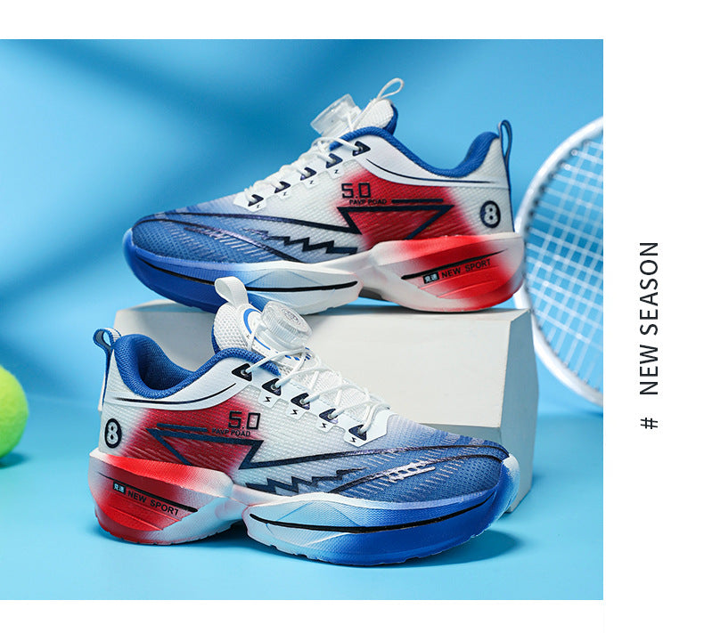 2025Summer New Boys' Shoes for Older Children Lightweight Shock-Absorbing Sports Shoes Mesh Breathable Professional Racing Running Shoes