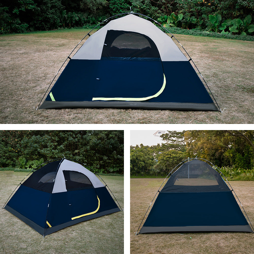 Camping Tent5-6Waterproof Sunscreen Black Glue Outdoor Double Layer Large Space Camping Park Wholesale Outdoor Camping