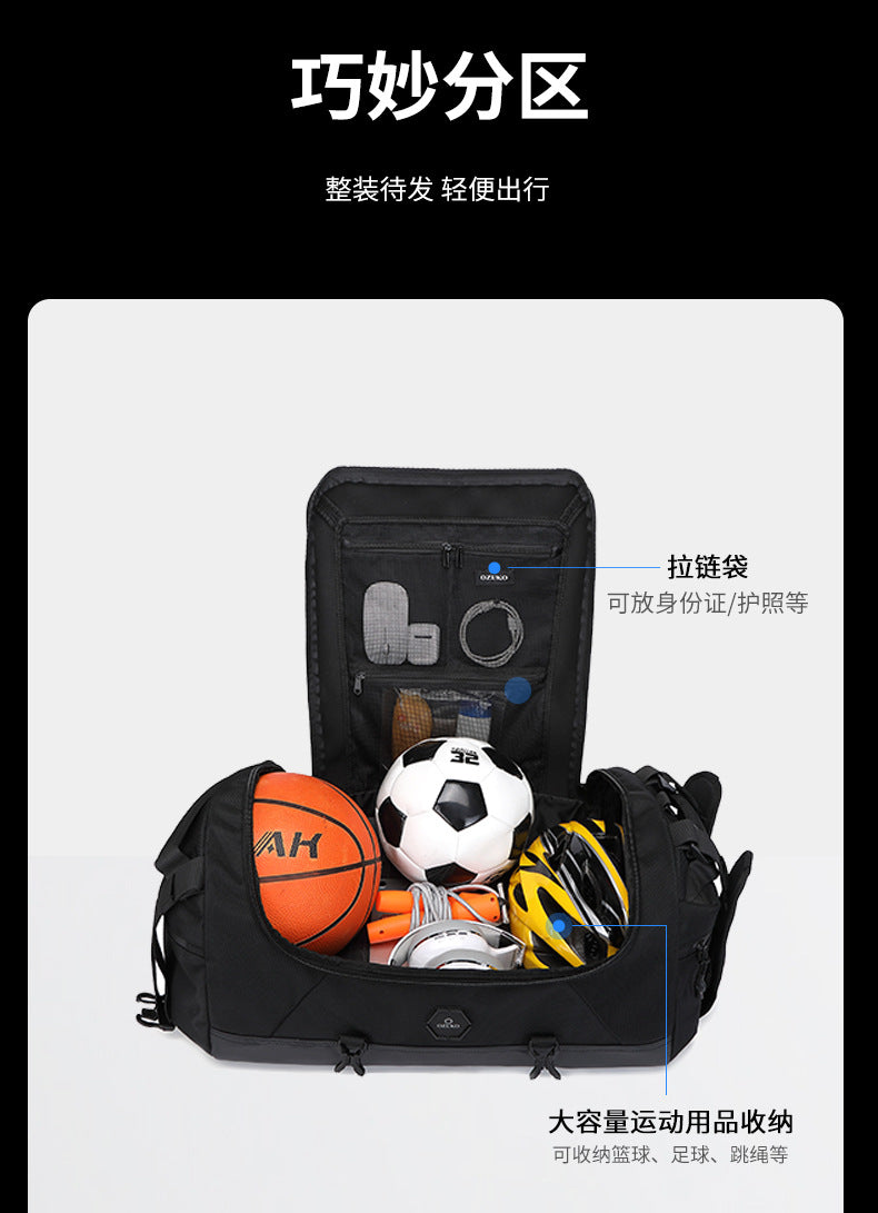 New Men's Travel Bag Large Capacity Sports Fitness Bag Waterproof Handheld Multifunctional Short Trip Backpack Yoga Bag