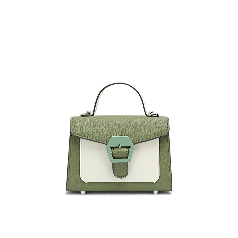 Fashion Color-Block Handbag Shoulder Bag for Women Textured Versatile Design Crossbody Kelly Bag for Daily Commute