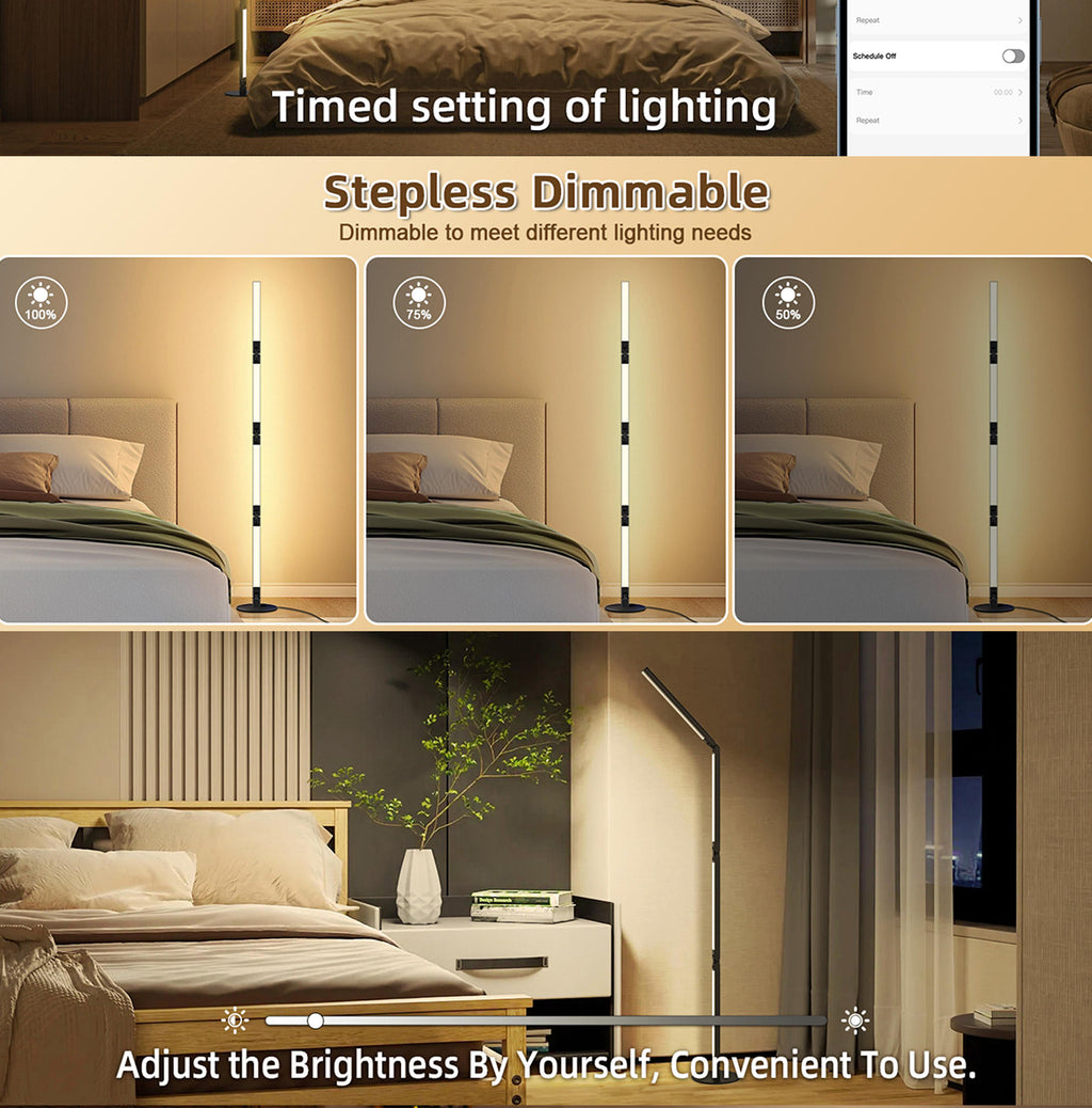 Bluetooth Floor Lamp led Floor Lamp RGBCW Atmosphere Light Symphony Floor Lamp Gaming Atmosphere Light Foldable Model