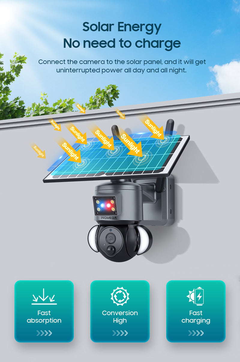 Popular 4G Solar-powered Camera Wireless WIFI Surveillance Camera Hd3MP Lighting Monitoring