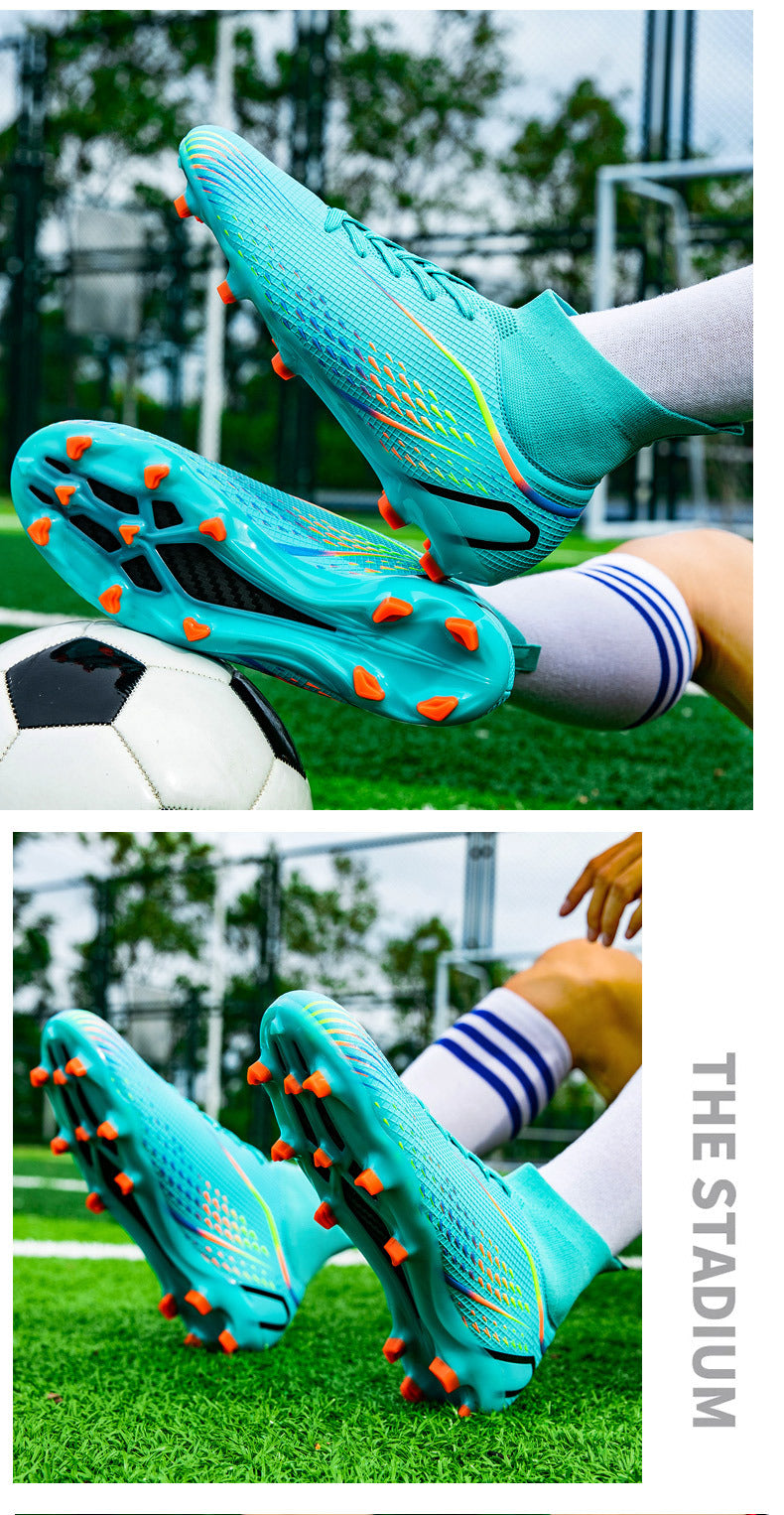 New football shoes for men and women AG Long Spike gold Competition Student Training Shoes Artificial Turf TF Wholesale of Broken Nails
