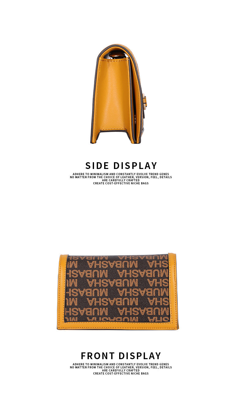 New Trendy Fashion Classic Retro Old Pattern Small Square Bag Personality Shoulder Bag Stylish Chain Crossbody Bag