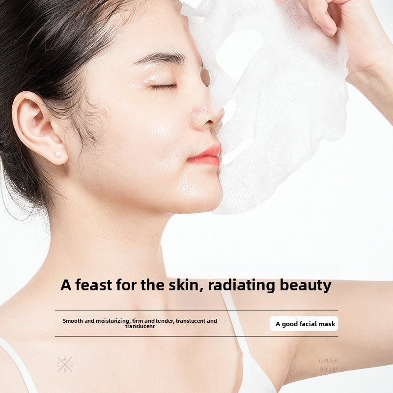 Whitening and Spot Removal Hyaluronic Acid Camellia Hydrating Mask Moisturizing Cleansing Mask with Niacinamide for Brightening and Firming Skin