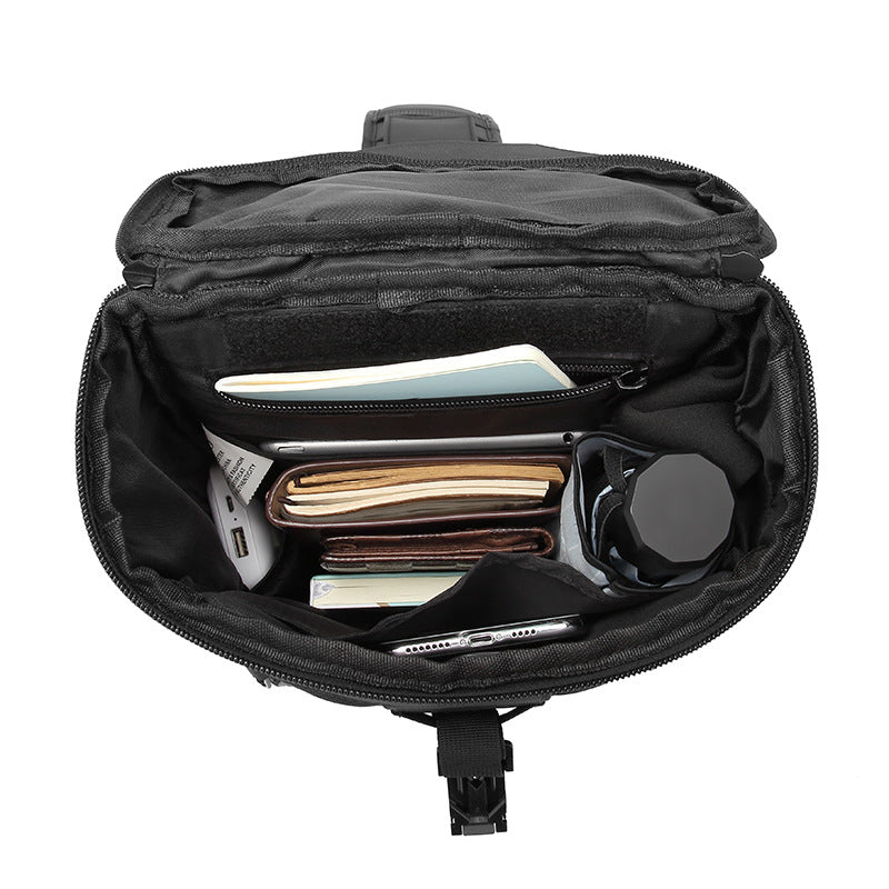 OZUKO Men's Chest Bag Trendy Brand USB Crossbody bag, water-resistant, lightweight, large capacity, single shoulder bag, outdoor chest bag