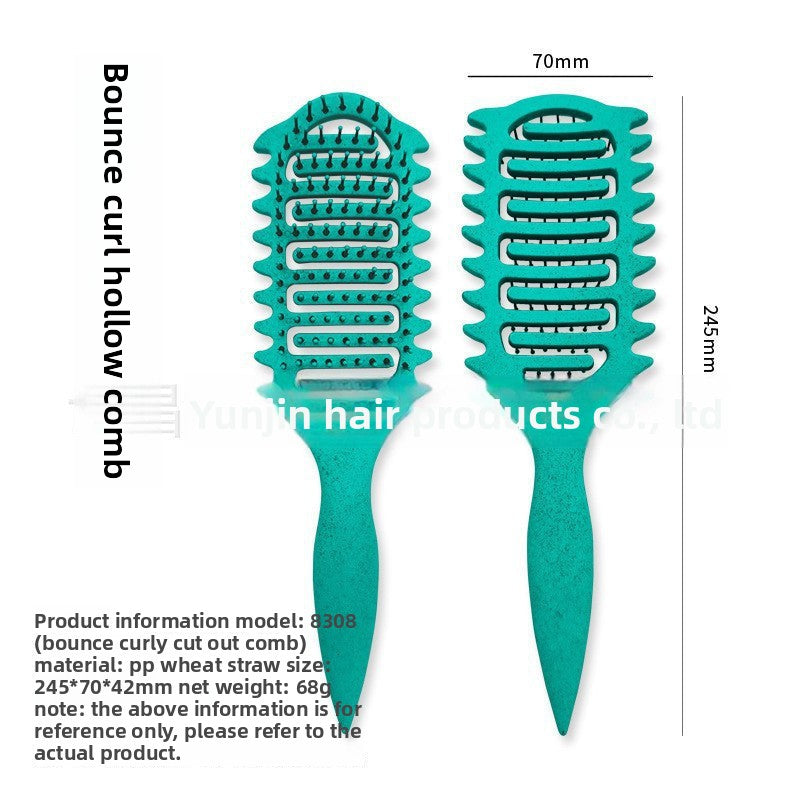Curling Hair Special Three-Prong Comb Anti-Clumping Wide-Tooth Comb Smooth Hair Dry and Wet Dual-Use Comb Scalp Massage Hard-Tooth Hair Styling Comb