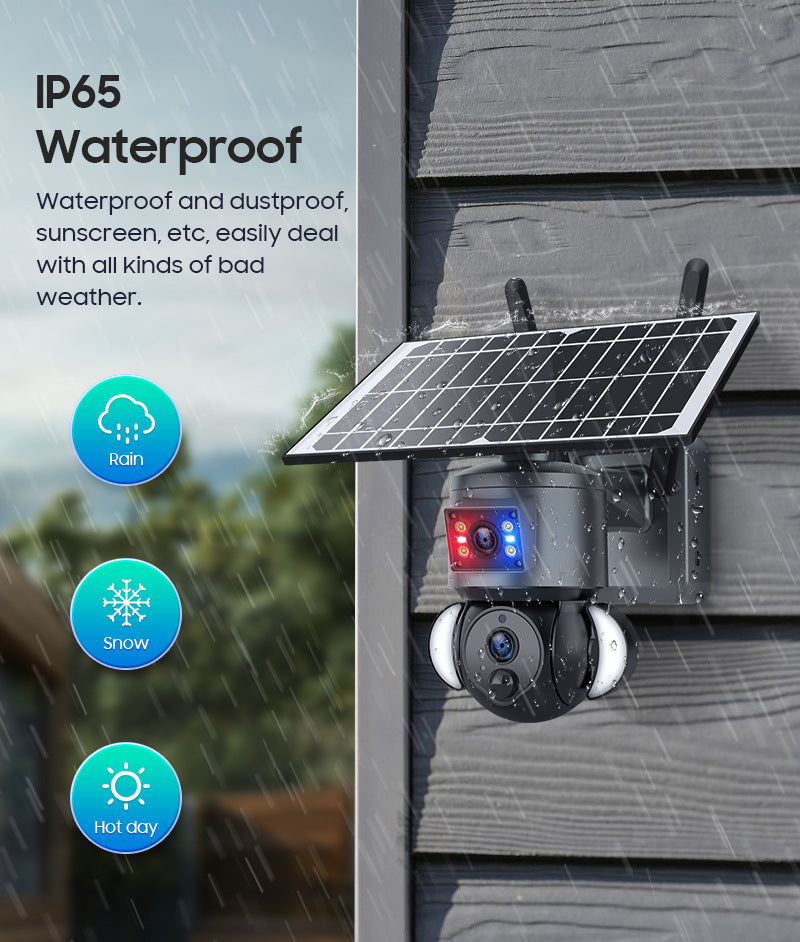 Outdoor Courtyard Binoculars4G Solar Powered Surveillance Camera 600Wan Remote Wireless Full Color Low Power Consumption Bullet Camera