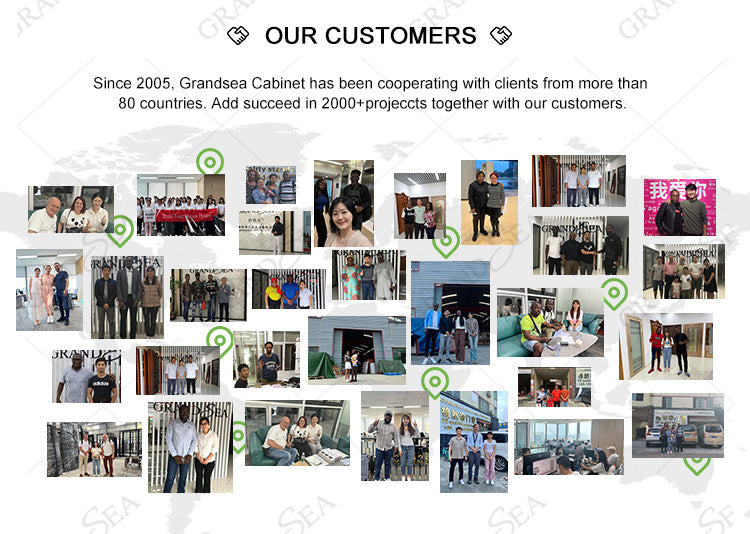 Modern Hotel Bathroom Cabinet Vanity Sets With White Marble Top