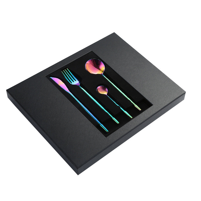 1010Stainless Steel Tableware24Set of Western Cuisine6Steak Knife and Fork Gift Set