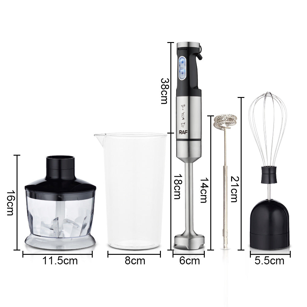 RAF European Standard Portable Household Food Blender 5-in-1 Electric Stainless Steel Cooking Stick Mixer363