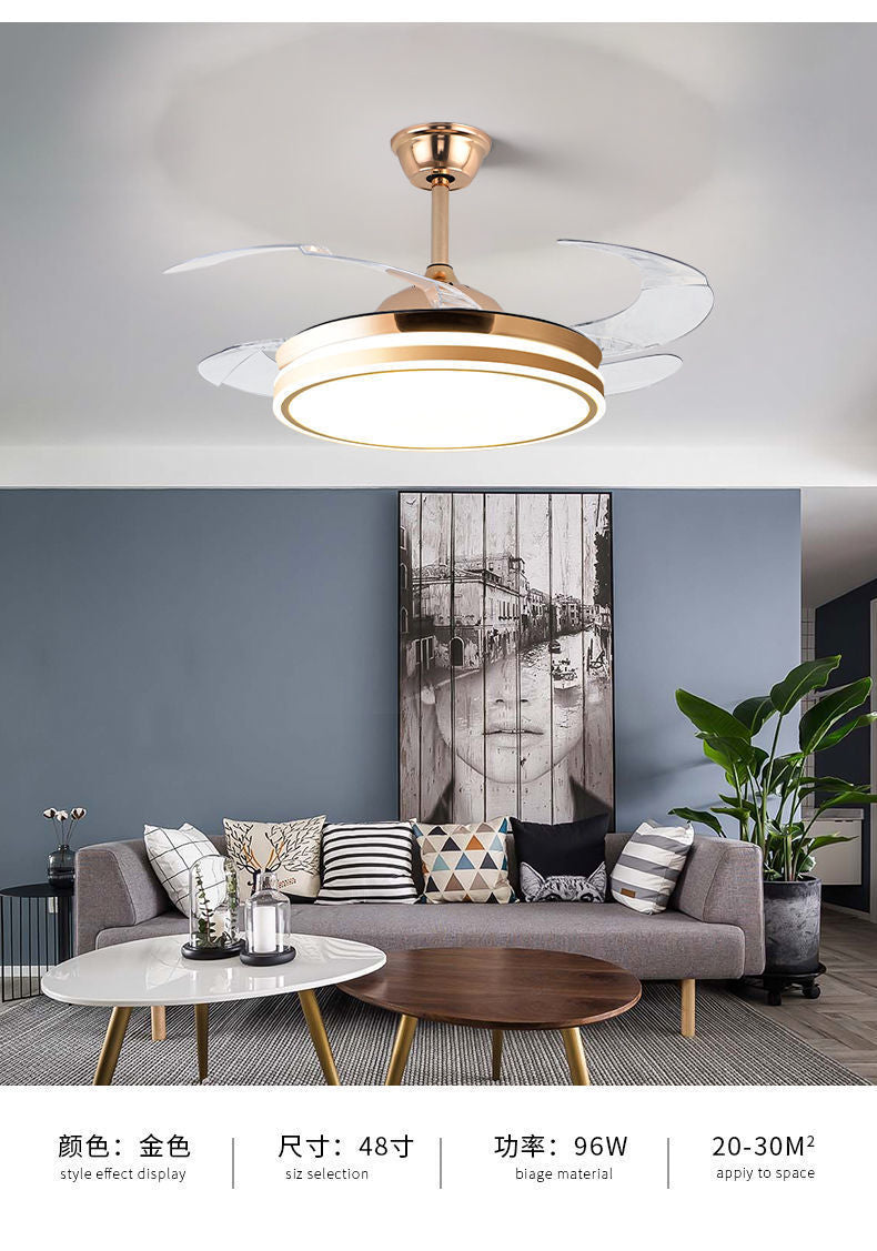Invisible Fan Light Living Room Integrated Bedroom Light Ceiling Fan Light Strong Wind Home Smart Dining Room Electric Fan Ceiling Light Factory