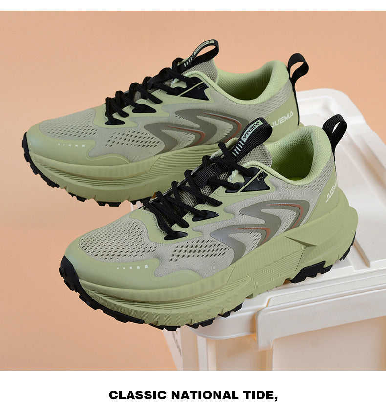 Men's Shoes New2025Mesh Breathable Running Shoes Anti-Slip Shock Absorption Lightweight Soft Sole Sports Shoes Manufacturer Wholesale