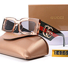 European and American New G Little Bee Sunglasses Square Frame Personality Women's Sunglasses Internet Celebrity Street Style Women UV400