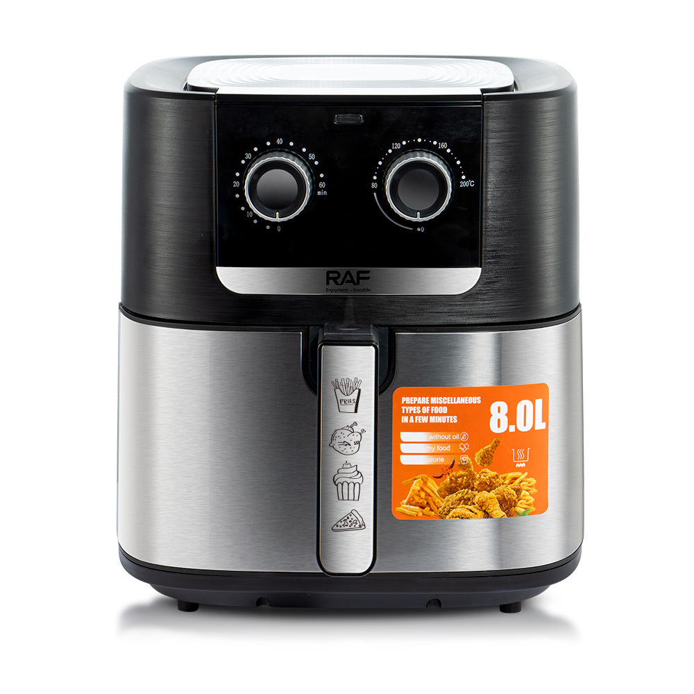 RAF European Standard Household Oil-Free Fryer Smokeless Electric Grill Electric Cooking Pot Air Fryer8L Large Capacity