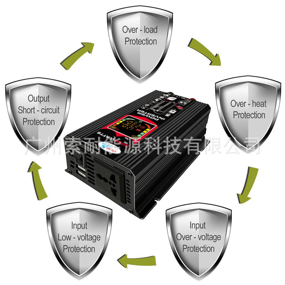 Motorcycle and Car Parts Inverter Power Supply500W Car Charger Adapter DC12V Turn AC110V/220V Vehicle Inverter