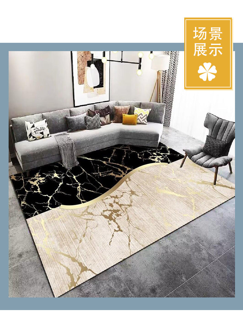 Living Room Carpet Stain-Resistant Easy Care Light Luxury Sofa Coffee Table Rug Home Use All-Season Crystal Velvet Bedside Warm Blanket